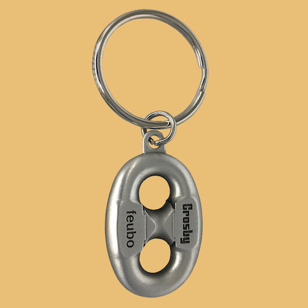 Custom keychain giveaway handouts with corporate comapny logos